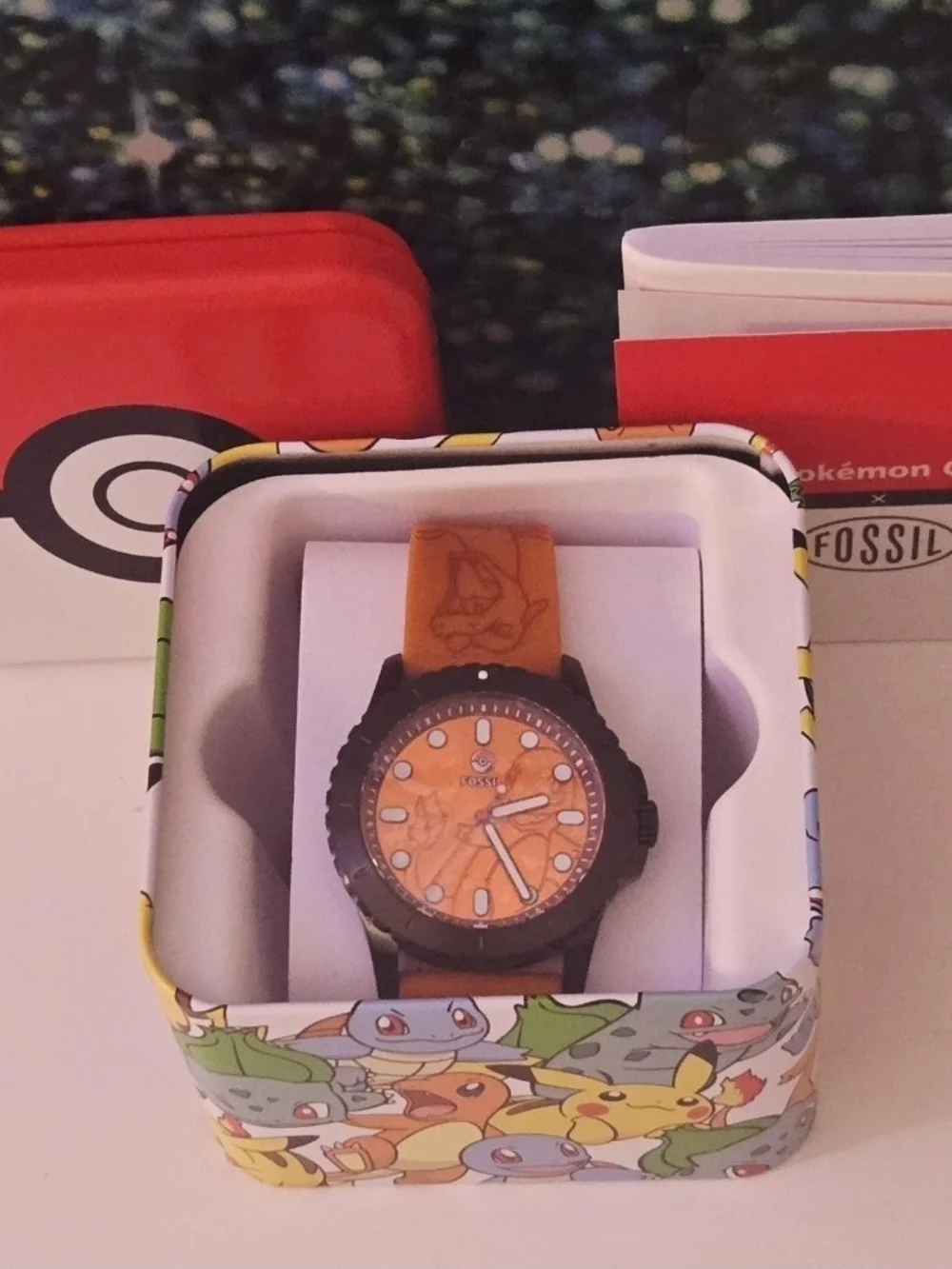 Pokémon Center x Fossil Charmander Orange Watch FS5957 Brand New Sealed Box